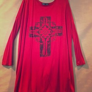 Red with black cross dress